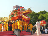 Dragon dance at Shanghai Huangpu