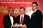 From right to left: Sam, Mike and Mr. Andrew Ma, HKFYG President